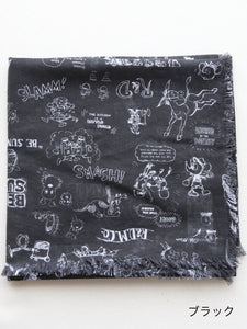 R&D.M.Co- アールアンドディーエムコーGRAFFITI ガーゼショール R&D.M.Co- グラフティガーゼショール ストリートアート柄 コットン
