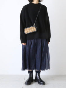 ebagos 籐付き長財布 フニュシュリンク イタリアレザー ブラック – CREER