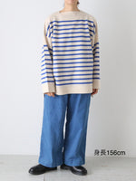 画像をギャラリービューアに読み込む, TOWAVASE バスクプルオーバー(ボートネック) 二本どり [mdm02-02]
