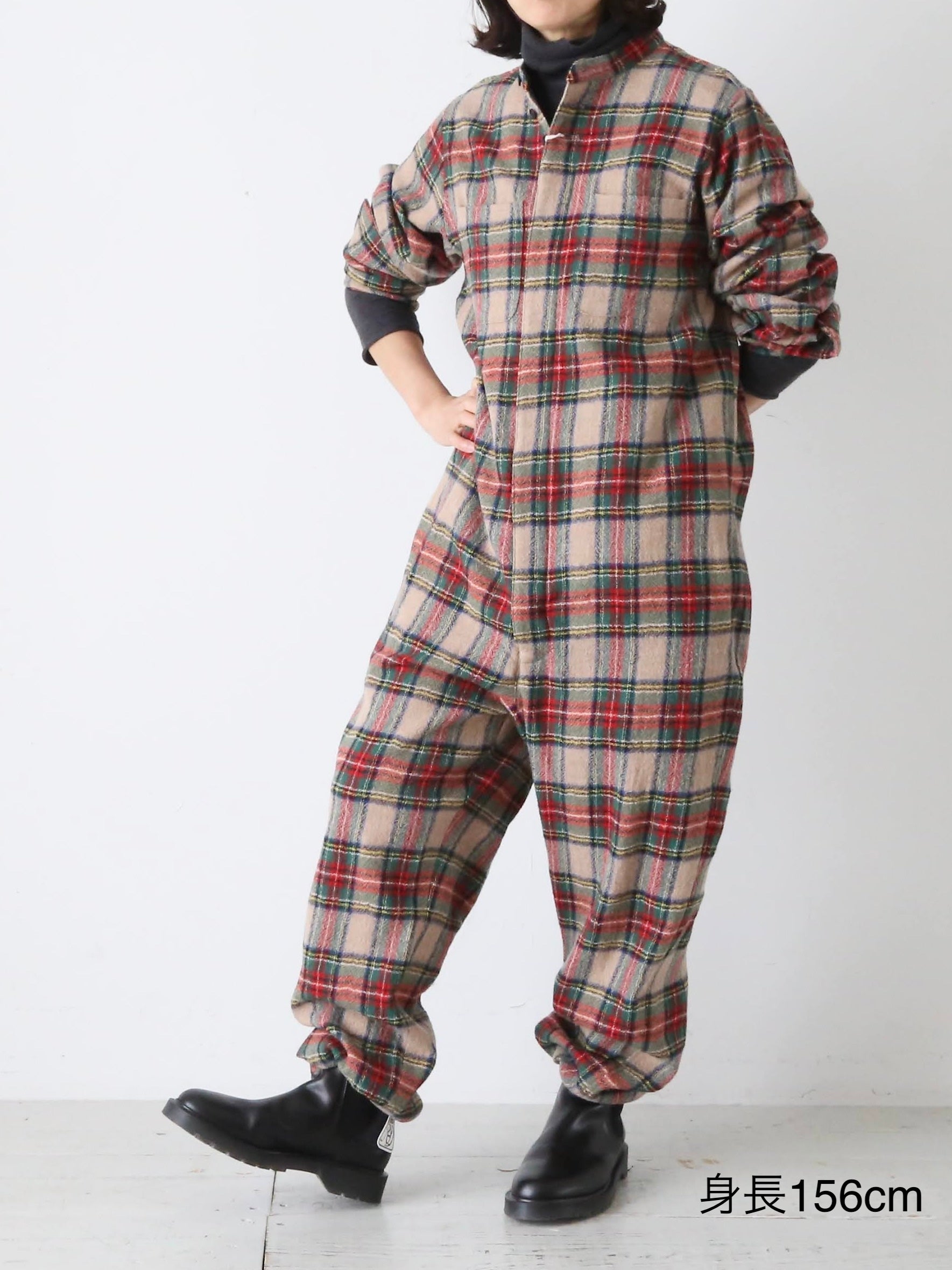 R&D.M.Co- ウールタータンチェックジャンプスーツ [5905] – CREER