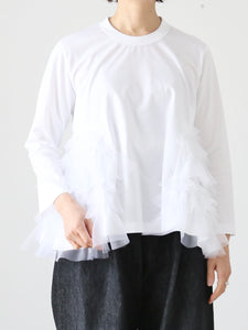 noir kei ninomiya 綿ポンチ×エステルオーガンジーTシャツ [3M-T007-051]