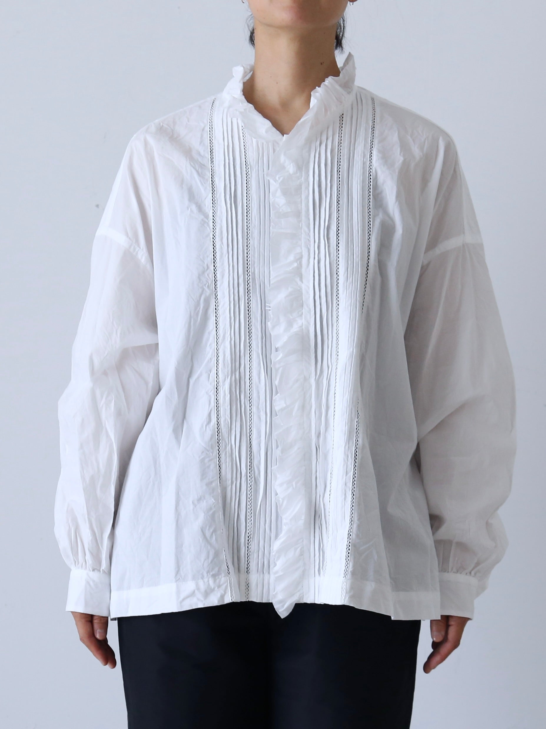 TOUJOURS レースピンタックラッフルシャツ [MM43DS01]