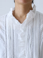 画像をギャラリービューアに読み込む, TOUJOURS レースピンタックラッフルシャツ [MM43DS01]
