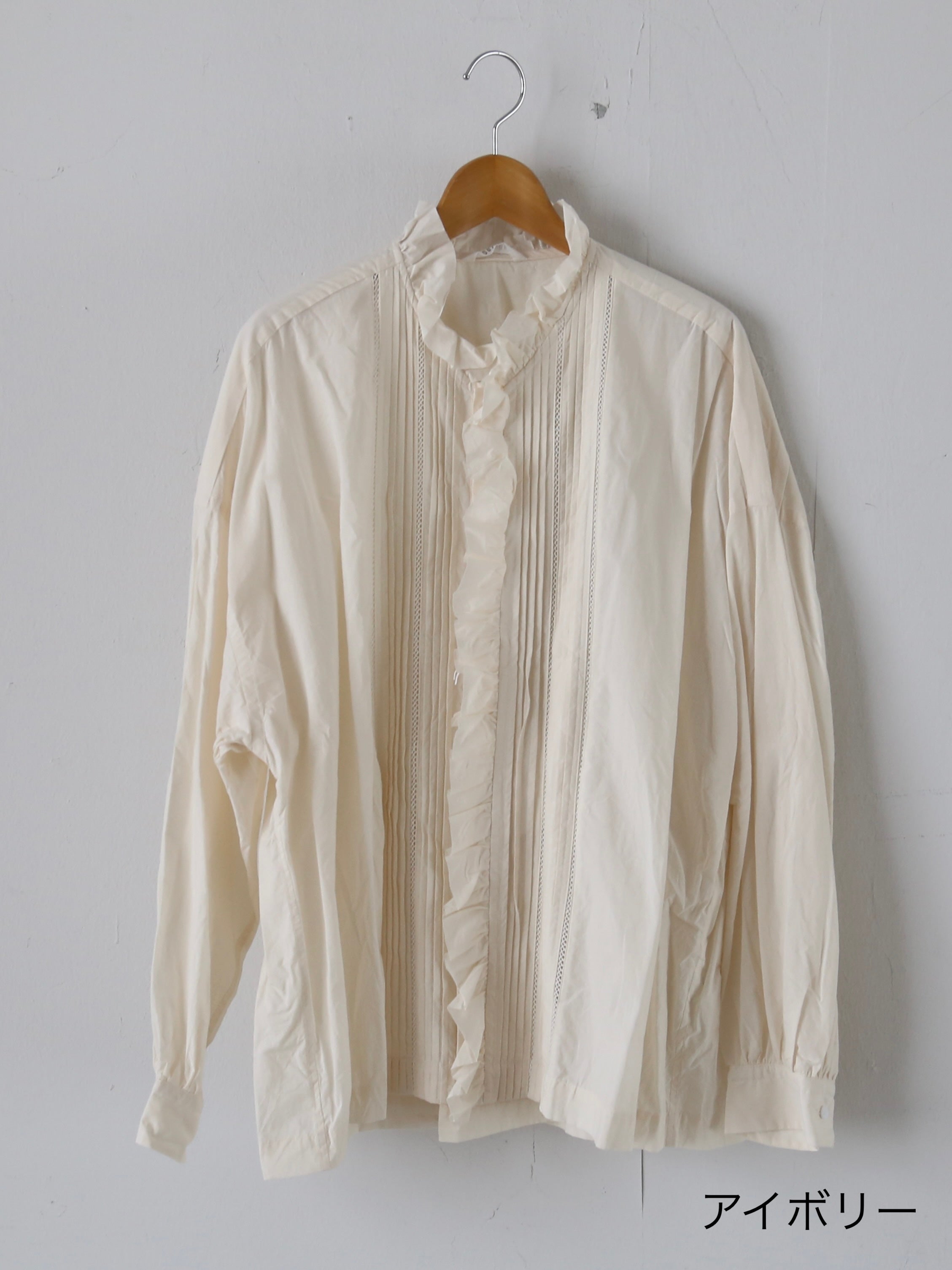 TOUJOURS レースピンタックラッフルシャツ [MM43DS01]