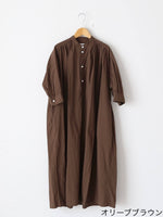 画像をギャラリービューアに読み込む, TOUJOURS ハーフビショップスリーブプリーテッドシャツドレス [MM44HD03]
