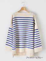 画像をギャラリービューアに読み込む, TOWAVASE バスクプルオーバー(ボートネック) 二本どり [mdm02-02]
