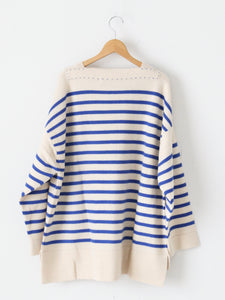 TOWAVASE バスクプルオーバー ボートネック カシミヤ100% 二本どり – CREER