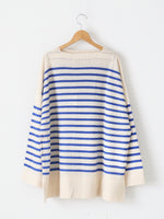 画像をギャラリービューアに読み込む, TOWAVASE バスクプルオーバー (ボートネック) 一本どり [mdm02-01]
