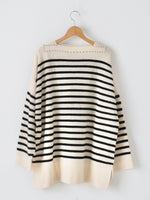 画像をギャラリービューアに読み込む, TOWAVASE バスクプルオーバー (ボートネック) 一本どり [mdm02-01]
