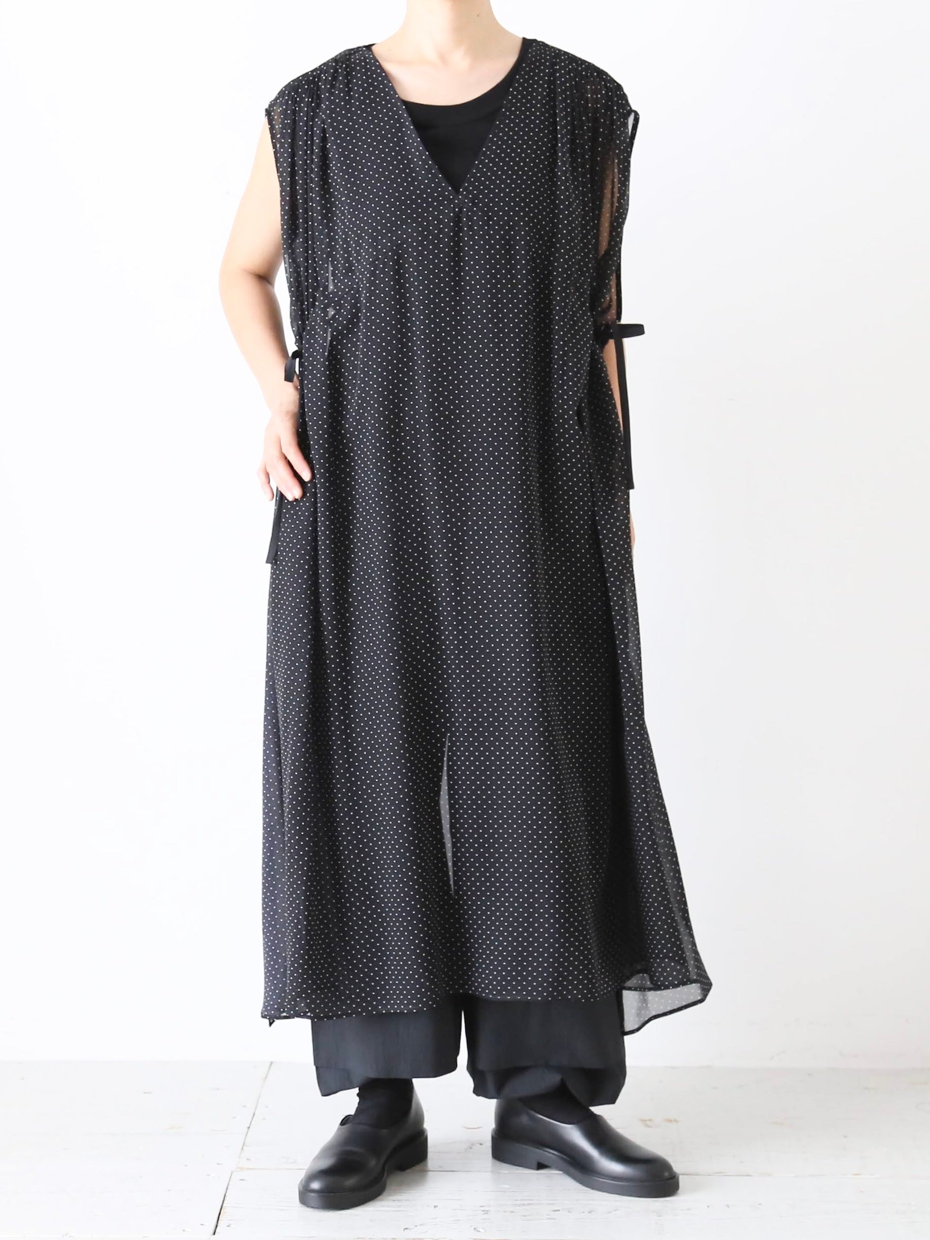 TOUJOURS ドローストリングジレドレス [TM43ID03]