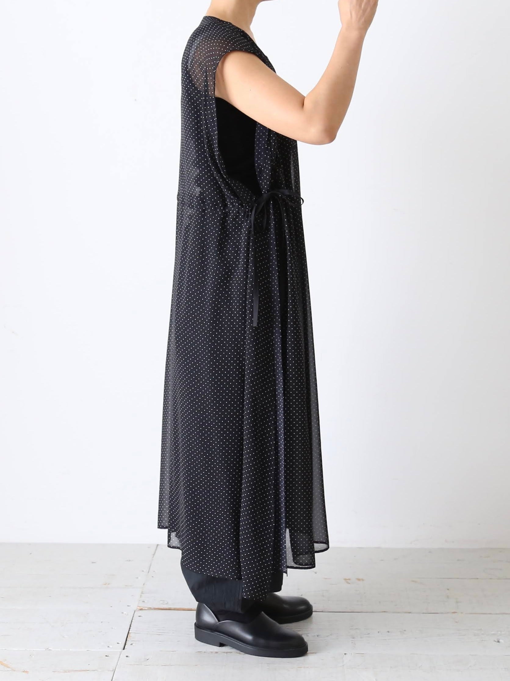 TOUJOURS ドローストリングジレドレス [TM43ID03]