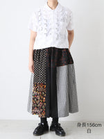 画像をギャラリービューアに読み込む, tao 綿ローン刺繍×綿ブロードブラウス [TQ-B012-051]
