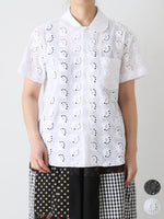 画像をギャラリービューアに読み込む, tao 綿ローン刺繍×綿ブロードブラウス [TQ-B012-051]
