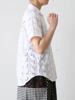 画像をギャラリービューアに読み込む, tao 綿ローン刺繍×綿ブロードブラウス [TQ-B012-051]
