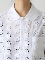 画像をギャラリービューアに読み込む, tao 綿ローン刺繍×綿ブロードブラウス [TQ-B012-051]
