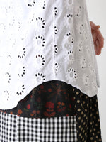 画像をギャラリービューアに読み込む, tao 綿ローン刺繍×綿ブロードブラウス [TQ-B012-051]
