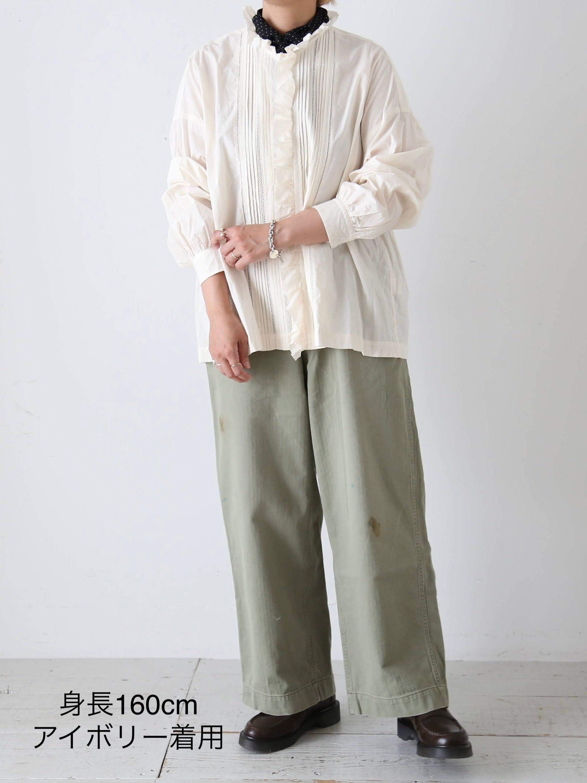 TOUJOURS レースピンタックラッフルシャツ [MM43DS01]