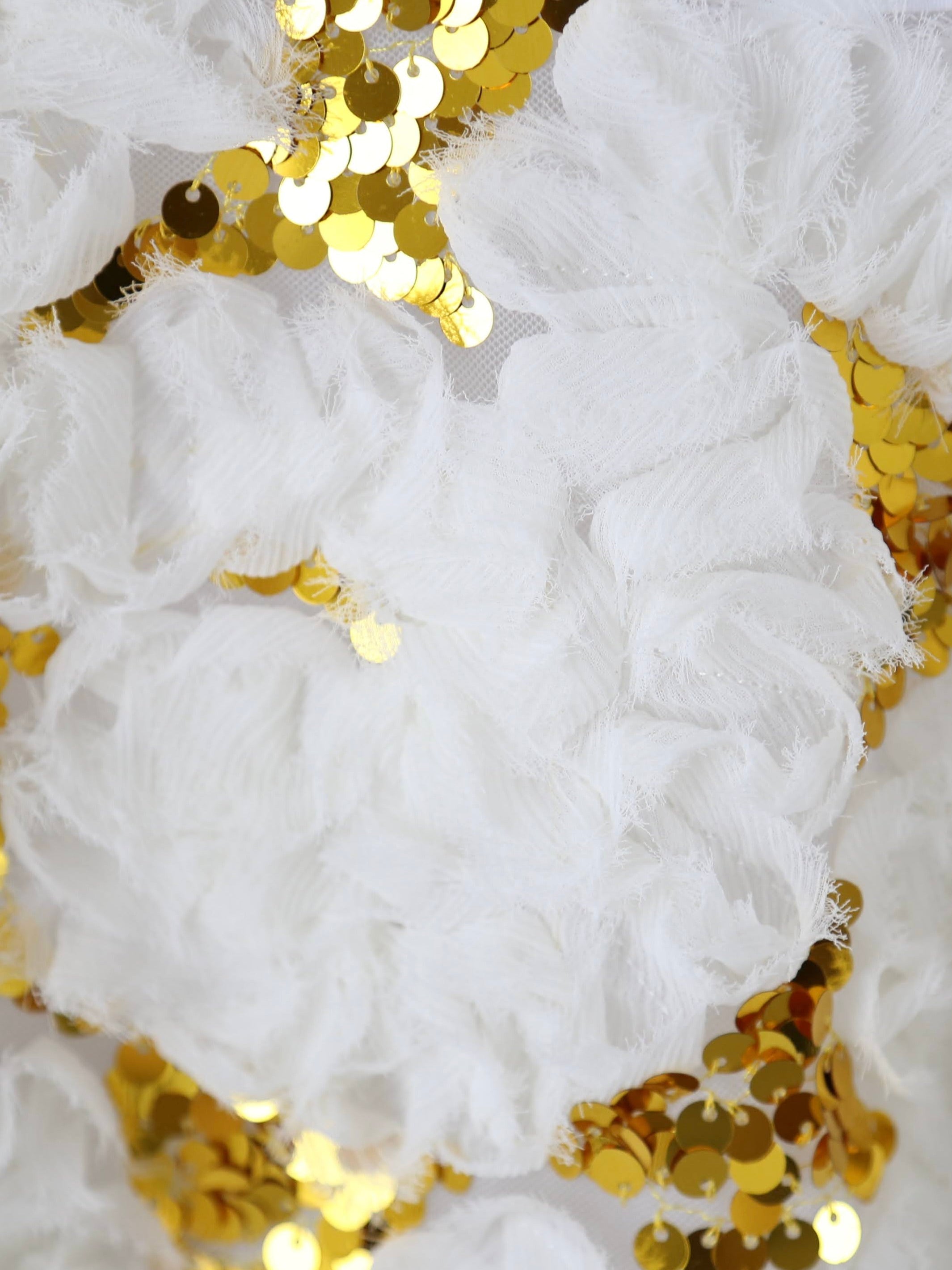 tao  エステルチュール×綿天竺 刺繍Tシャツ [TP-T008-051]