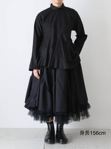 noir kei ninomiya ウールトロ×ナイロンチュール スカート 星柄