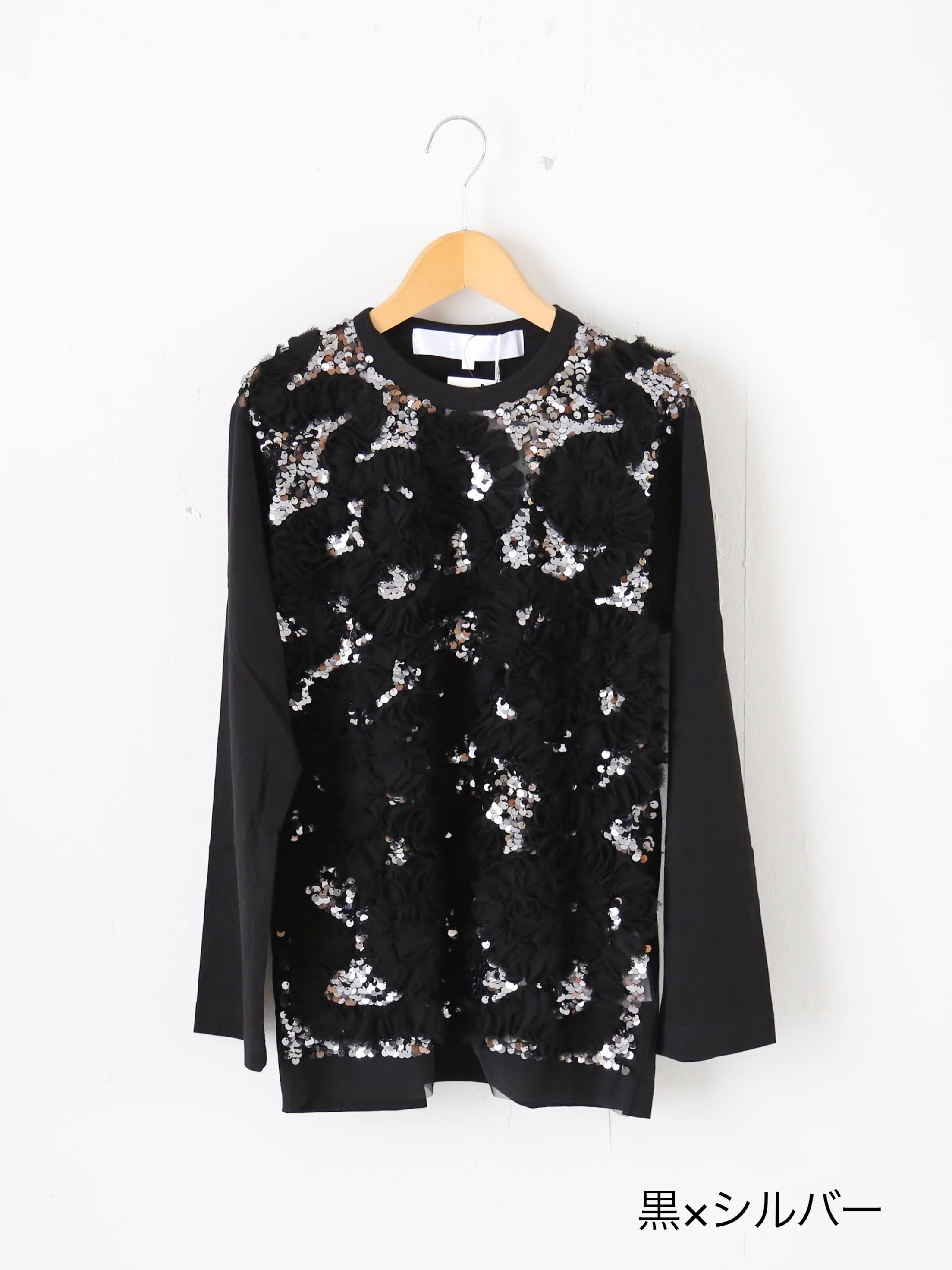 tao  エステルチュール×綿天竺 刺繍Tシャツ [TP-T008-051]