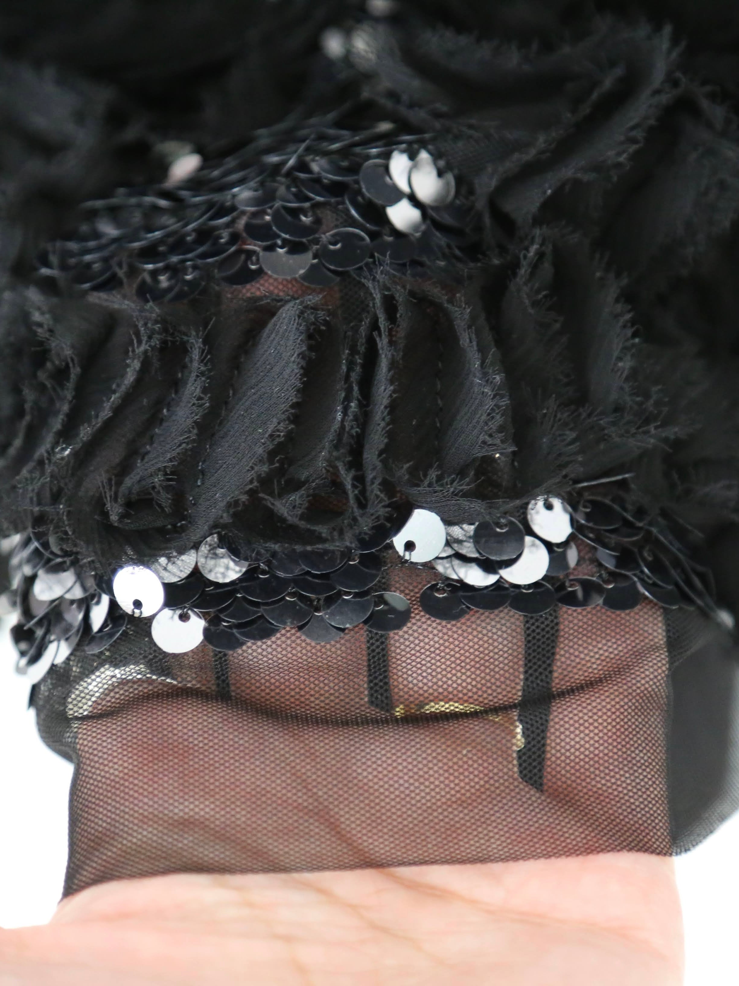 tao  エステルチュール×綿天竺 刺繍Tシャツ [TP-T008-051]