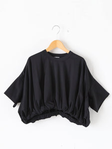 【新品タグ付き】コムデギャルソン×noir kei ninomiya Tシャツ noir kei ninomiya 綿ポンチ Tシャツ ギャザー ショート丈