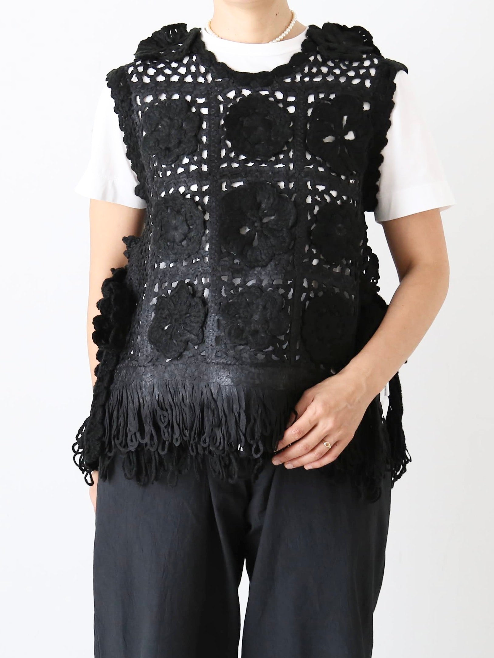 tao  エステル×アクリルかぎ針モチーフ編ベスト [TP-N006-051]