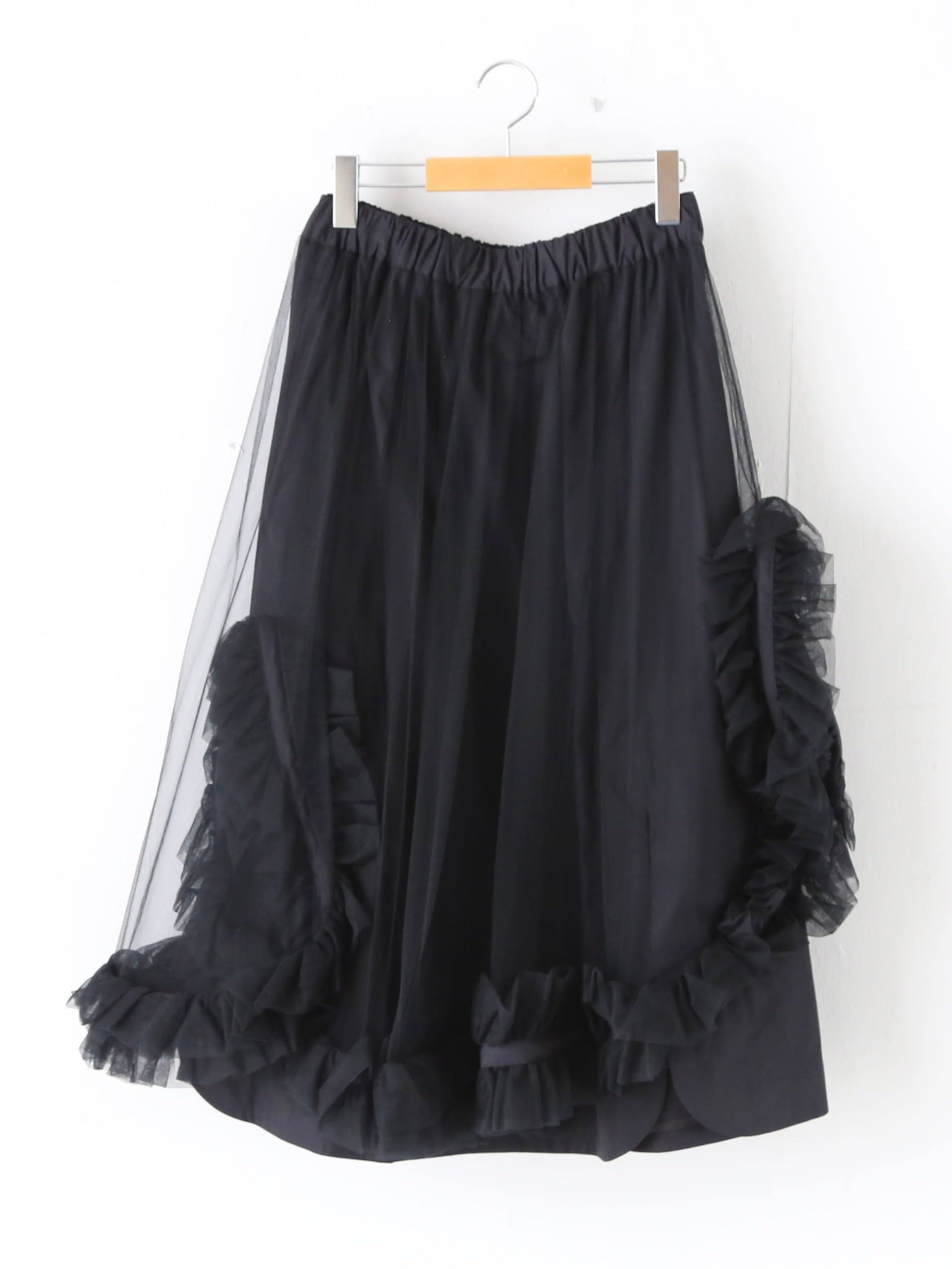 noir kei ninomiya 綿タイプライター×ナイロンチュール スカート 3層