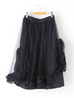 Load image into Gallery viewer, noir kei ninomiya Cotton Typewriter x Nylon Tulle Skirt [3Q-S021-051]
