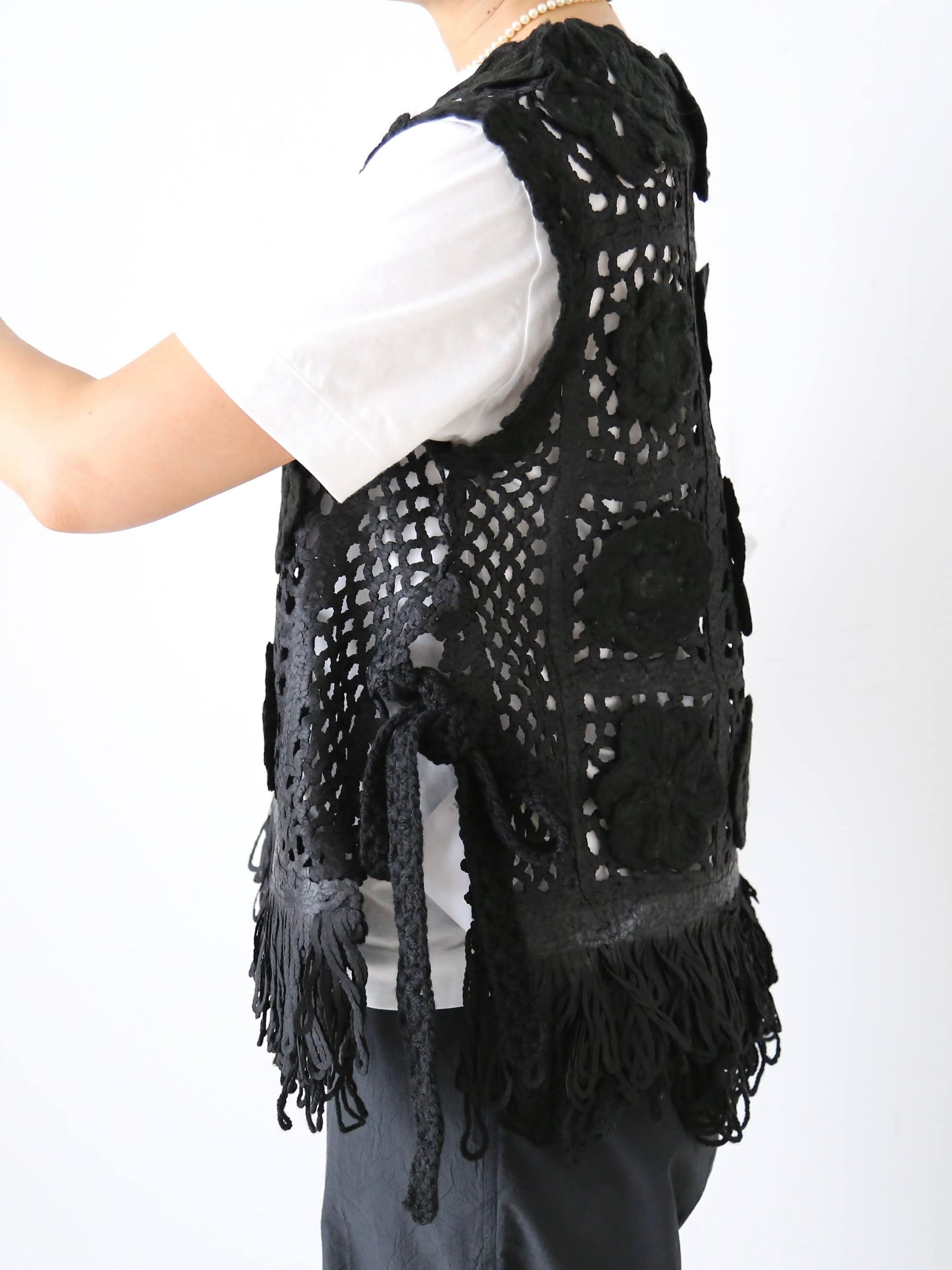 tao  エステル×アクリルかぎ針モチーフ編ベスト [TP-N006-051]