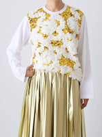 画像をギャラリービューアに読み込む, tao  エステルチュール×綿天竺 刺繍Tシャツ [TP-T008-051]
