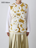 画像をギャラリービューアに読み込む, tao  エステルチュール×綿天竺 刺繍Tシャツ [TP-T008-051]
