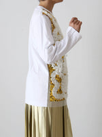 画像をギャラリービューアに読み込む, tao  エステルチュール×綿天竺 刺繍Tシャツ [TP-T008-051]
