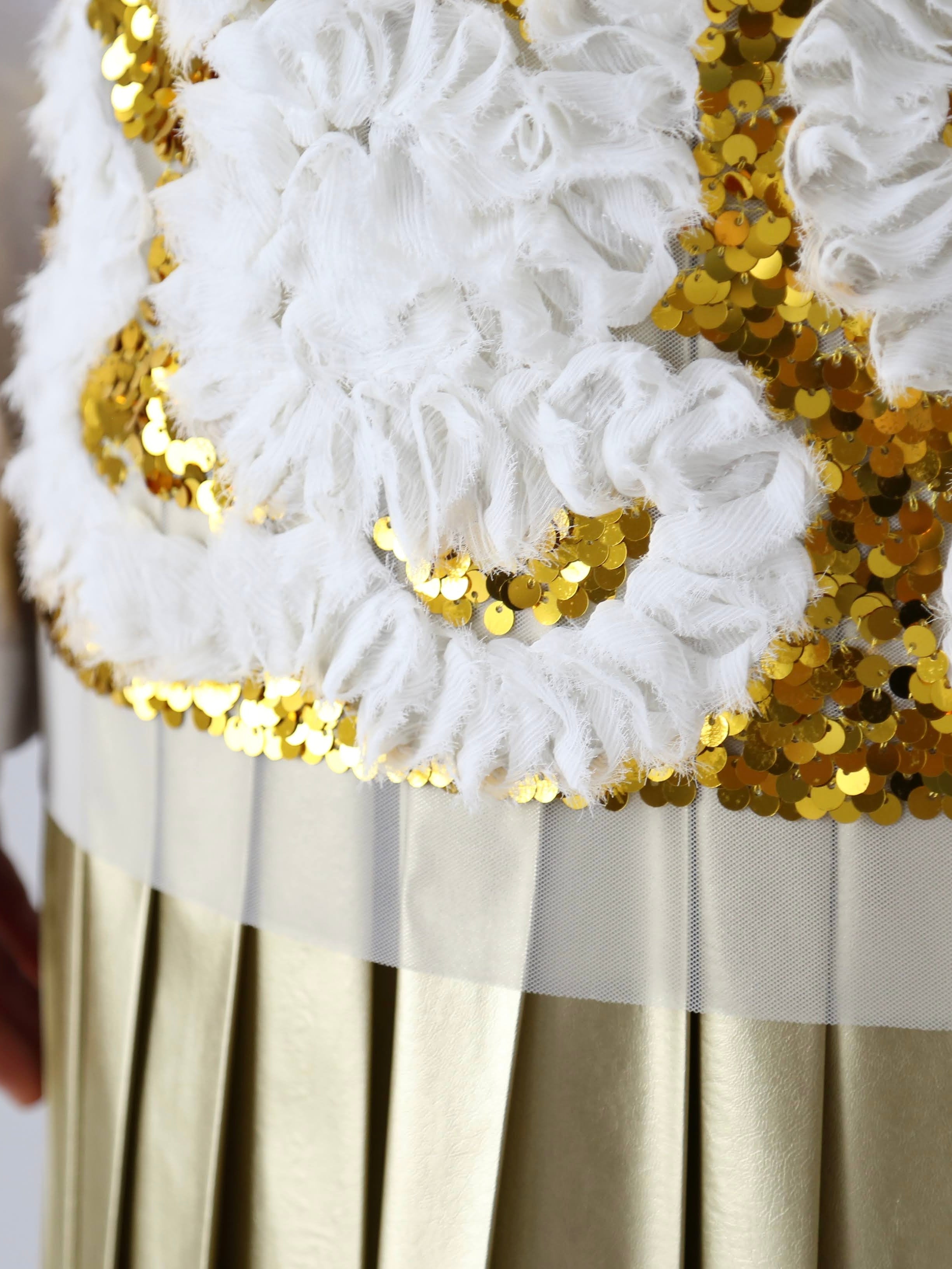 tao  エステルチュール×綿天竺 刺繍Tシャツ [TP-T008-051]