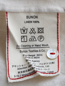BUNON ブノン インド手紡ぎカディ 手刺繍 タックカラーブラウス – CREER