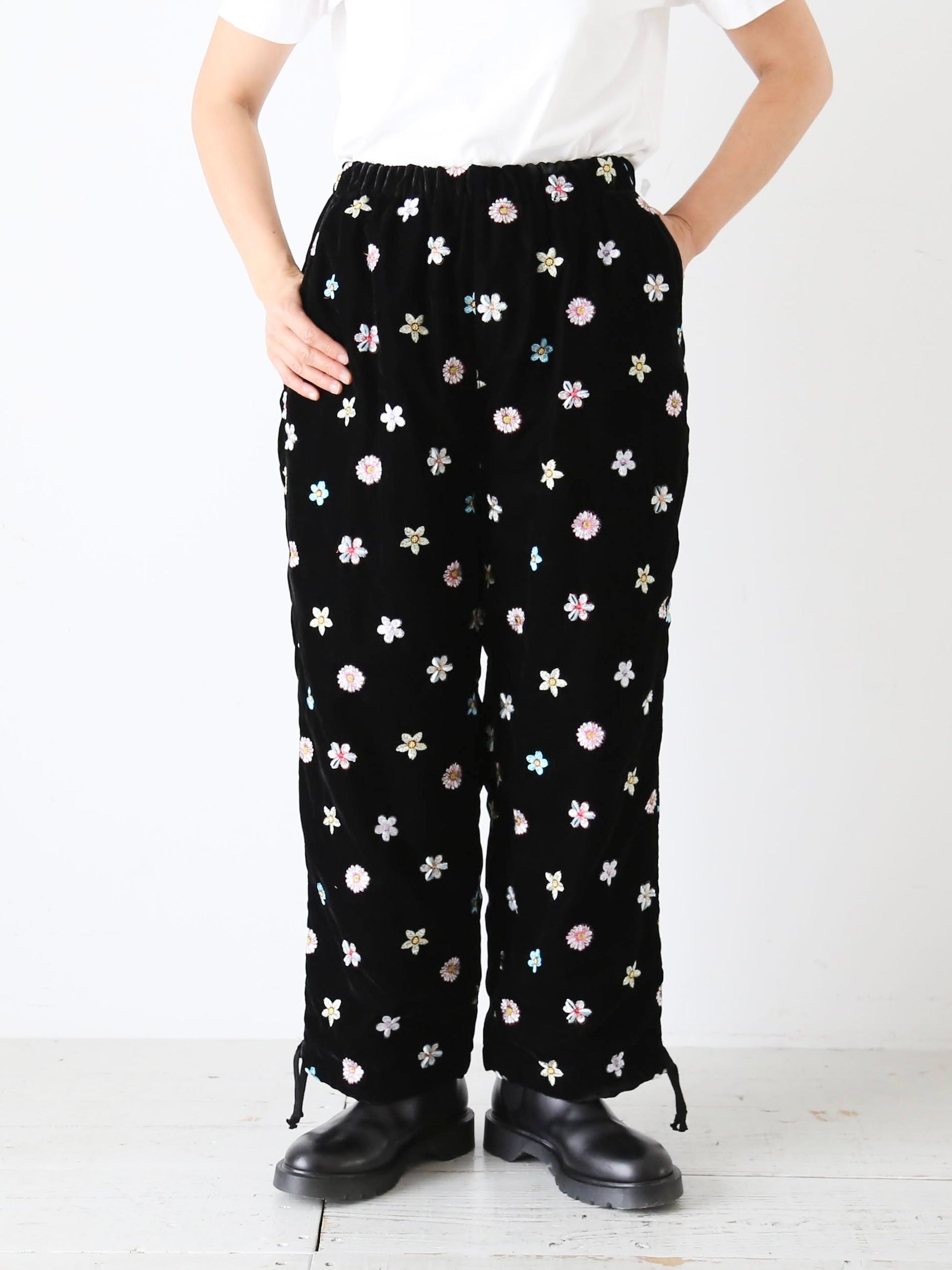 tao エステルベルベット刺繍パンツ [TP-P007-051]