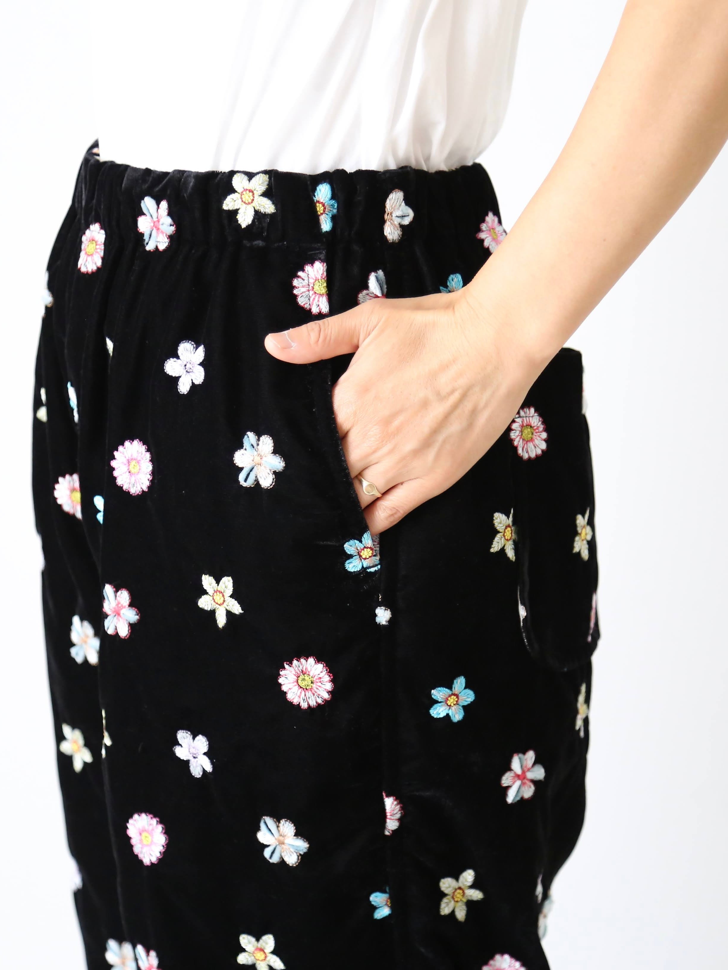 tao エステルベルベット刺繍パンツ [TP-P007-051]