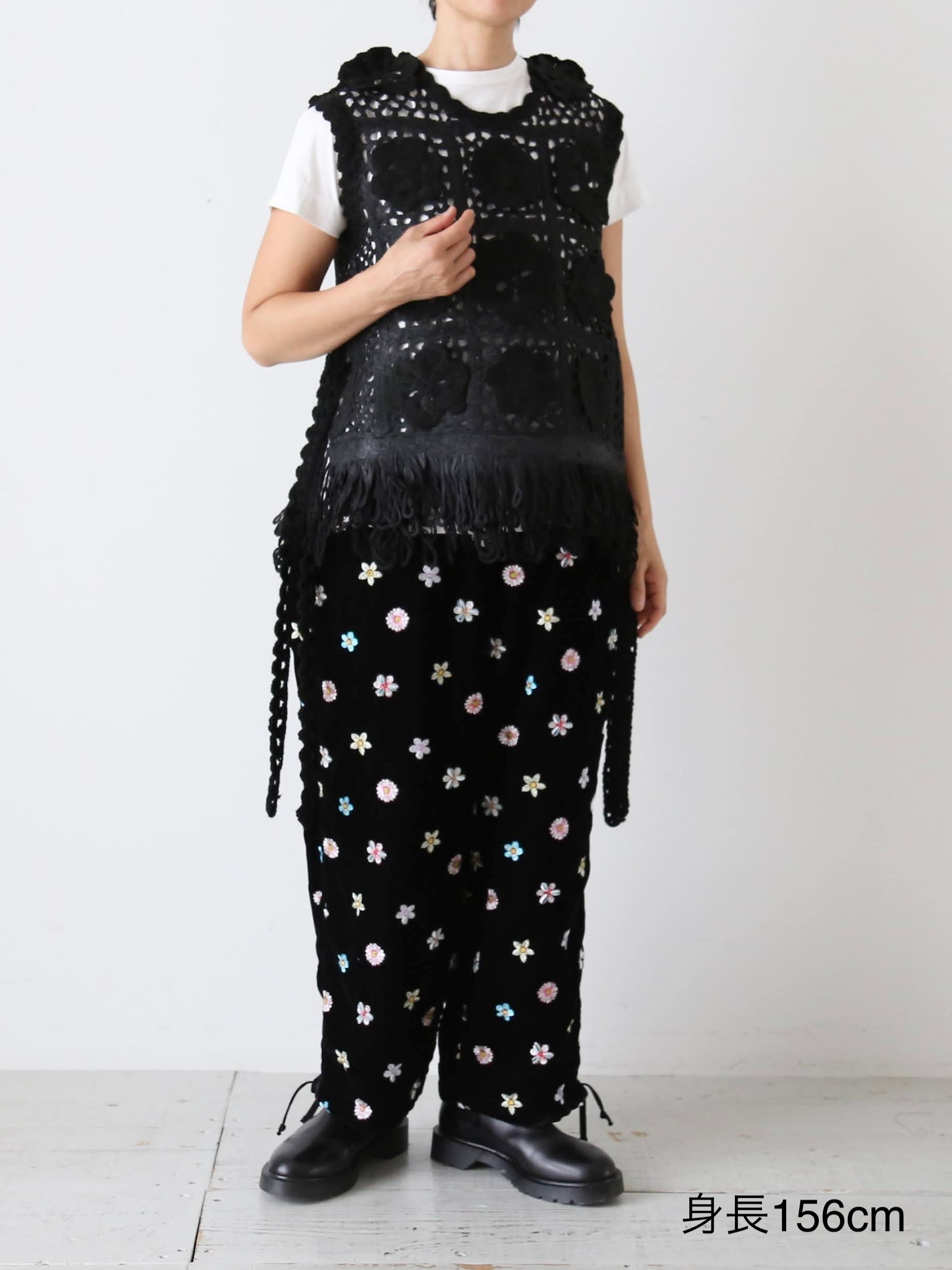 tao エステルベルベット刺繍パンツ [TP-P007-051]
