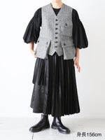 画像をギャラリービューアに読み込む, noir kei ninomiya 千鳥柄ウールツイードベスト [3P-V013-051]
