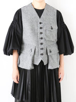 画像をギャラリービューアに読み込む, noir kei ninomiya 千鳥柄ウールツイードベスト [3P-V013-051]
