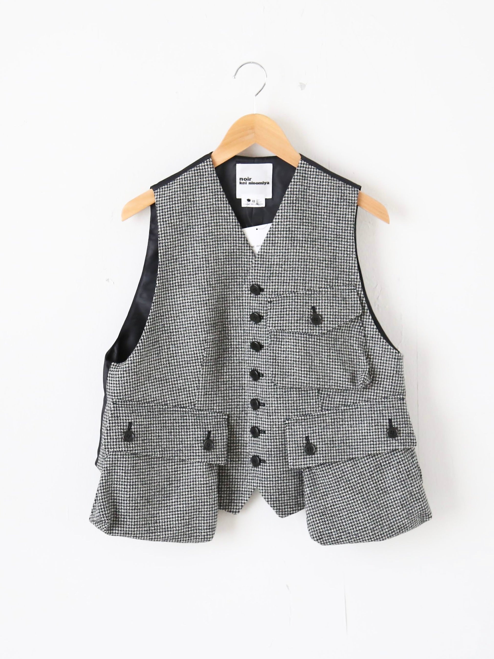 noir kei ninomiya 千鳥柄ウールツイードベスト [3P-V013-051]