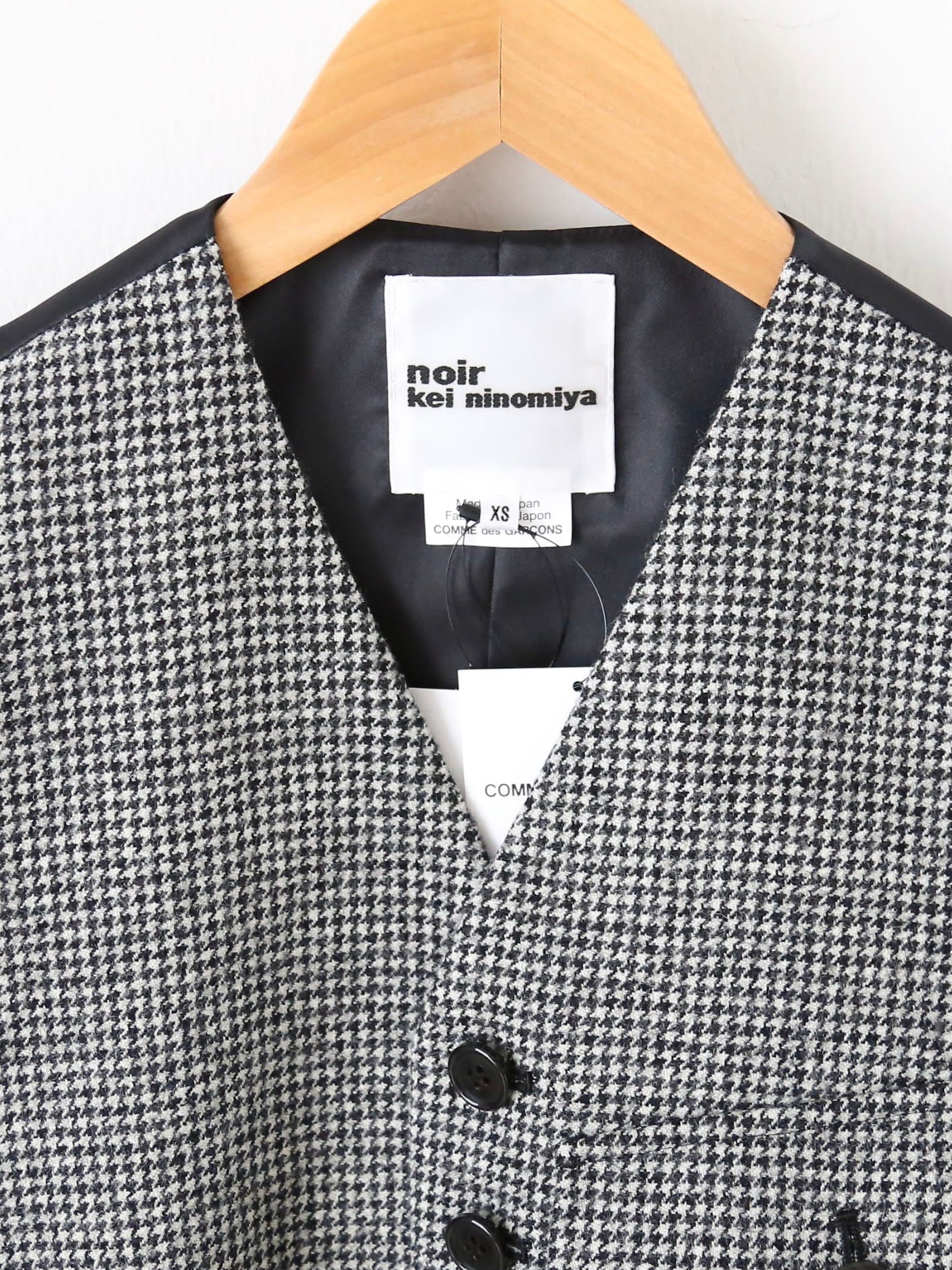 noir kei ninomiya 千鳥柄ウールツイードベスト [3P-V013-051]