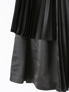 noir kei ninomiya エステルサテンプリーツスカート [3P-S016-051] – CREER