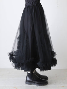 noir kei ninomiya 綿タイプライター×ナイロンチュール スカート 3層