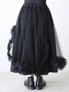 noir kei ninomiya 綿タイプライター×ナイロンチュール スカート 3層