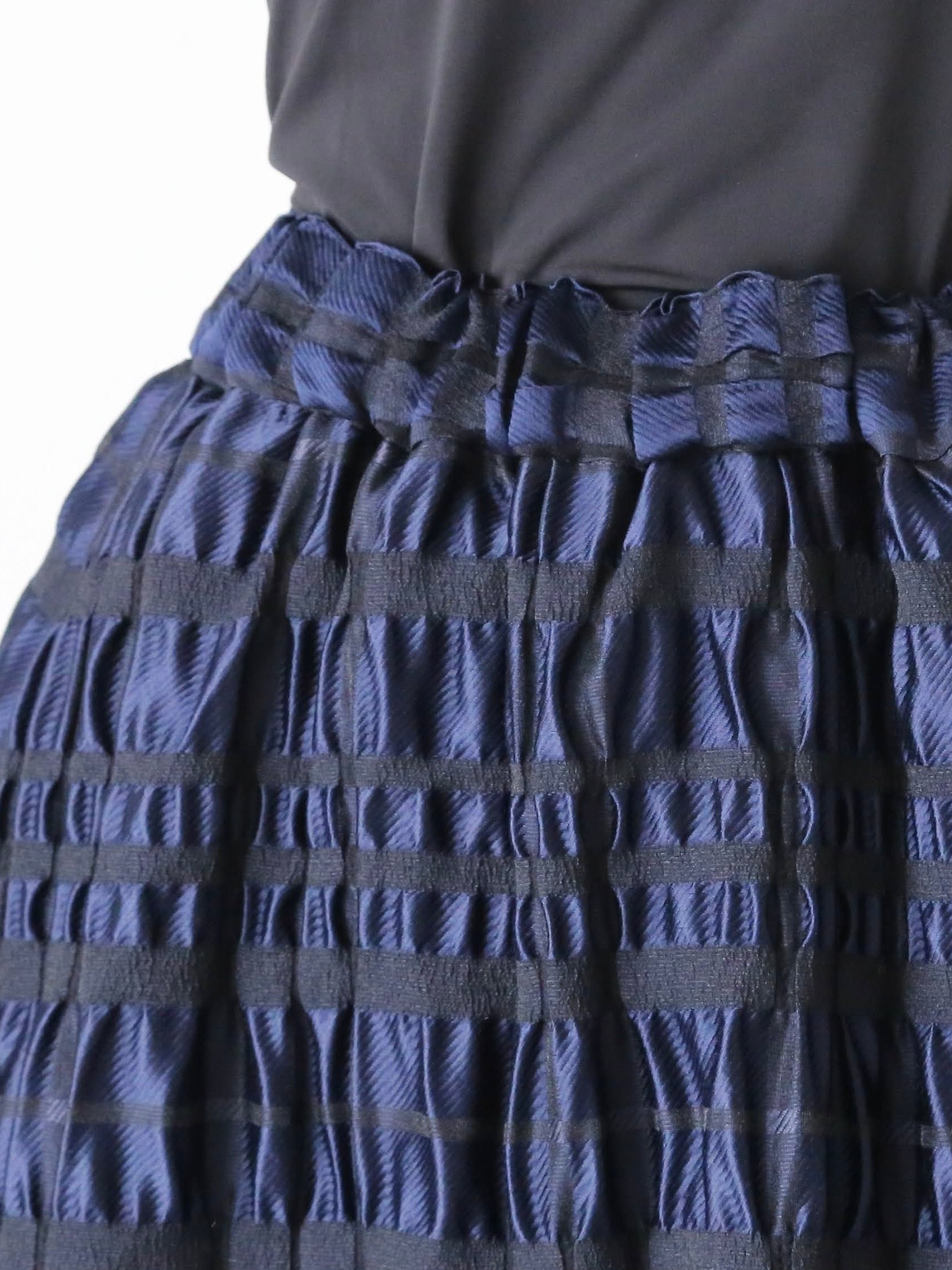 noir kei ninomiya ギャザー織り チェック ジャガードスカート