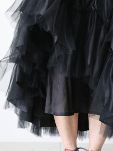 noir kei ninomiya エステルサテン×ナイロンチュール スカート