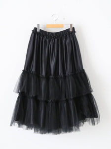 noir kei ninomiya エステルサテン×ナイロンチュール スカート