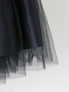 noir kei ninomiya エステルサテン×ナイロンチュール スカート
