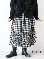 Load image into Gallery viewer, tao Wool Gingham Check Yarn-Dyed Skirt [TR-S008-051]
